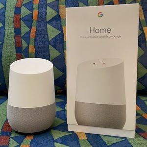Google Home Voice-activated speaker.